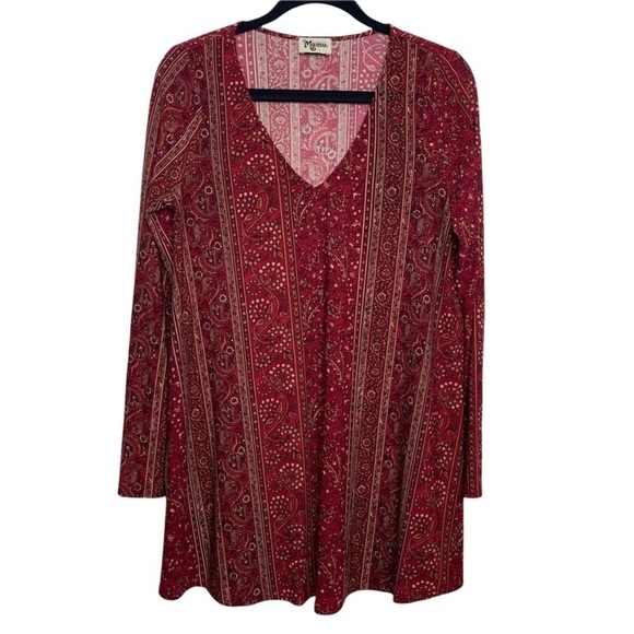 Show Me Your MuMu Dresses & Skirts - Show Me your Mumu Bryce Hutton Stripe Maroon Paisley Short Dress Womans Large